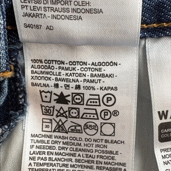 Levi's Dark Blue Denim Overalls with Striped Sweater - Picture 16 of 16